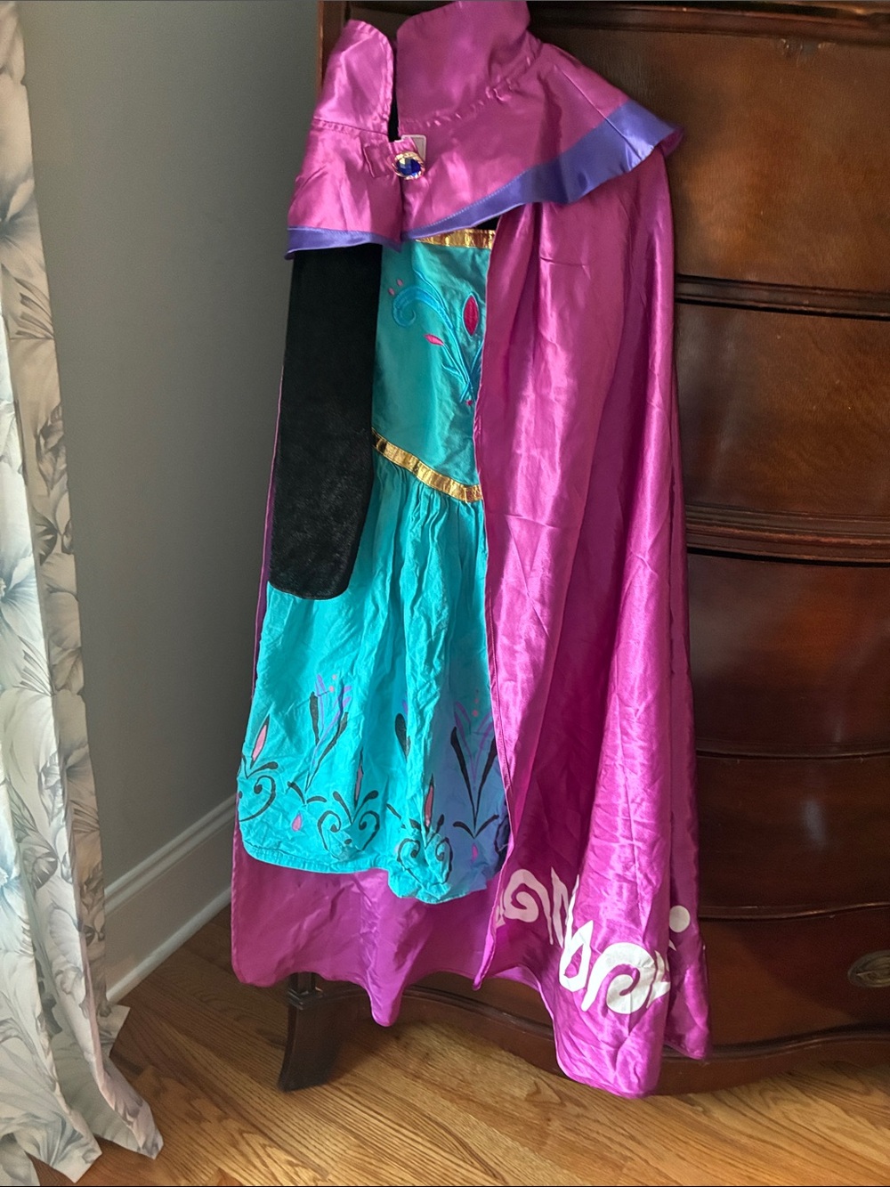 Elsa dress with cape Girls Purple & Teal